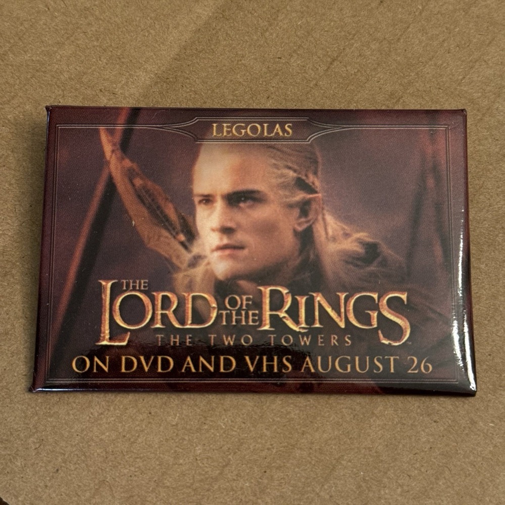 Lord Of The Rings 2002 Movie Memorabilia Vintage Pinback Button Pin Rectangle